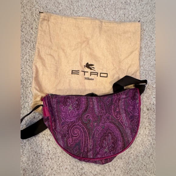 Etro Purple Paisley Shoulder Bag - Picture 2 of 15